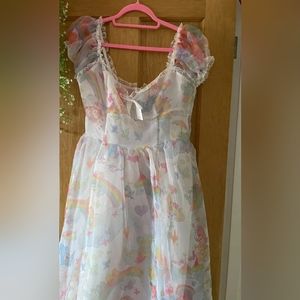 Dolls Kill x Care Bears Organza Maxi Dress Size M UK 10 BNWT Kawaii